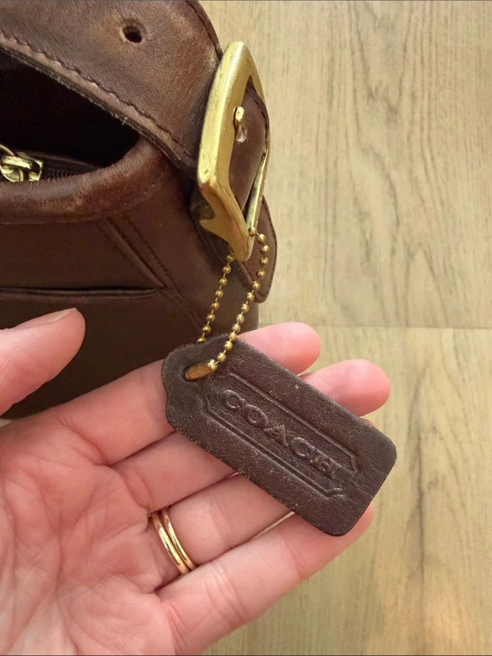 Coach Brown Leather Chelsea Shoulder Bag with Gold Hardware